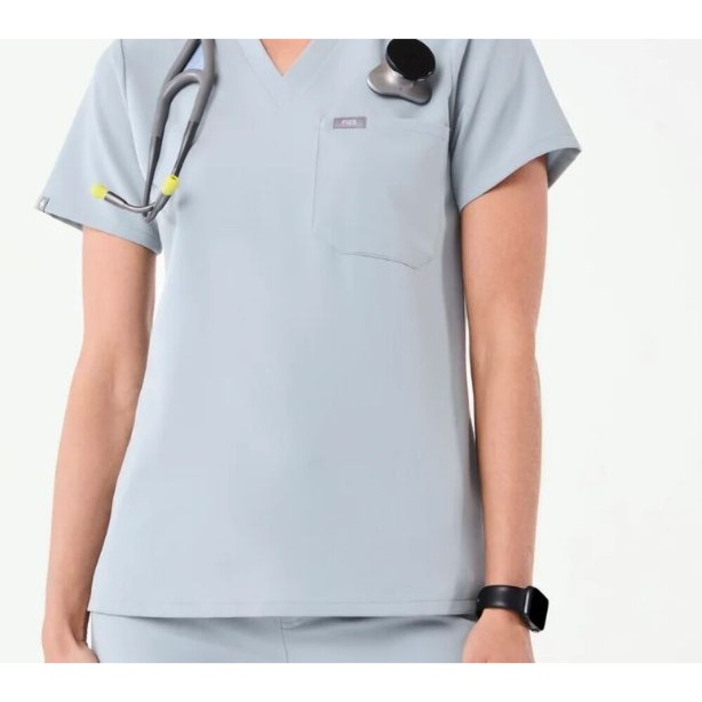 FIGS Scrub Top LIGHT DUSTY BLUE technical Catarina women One pocket Size 4xl